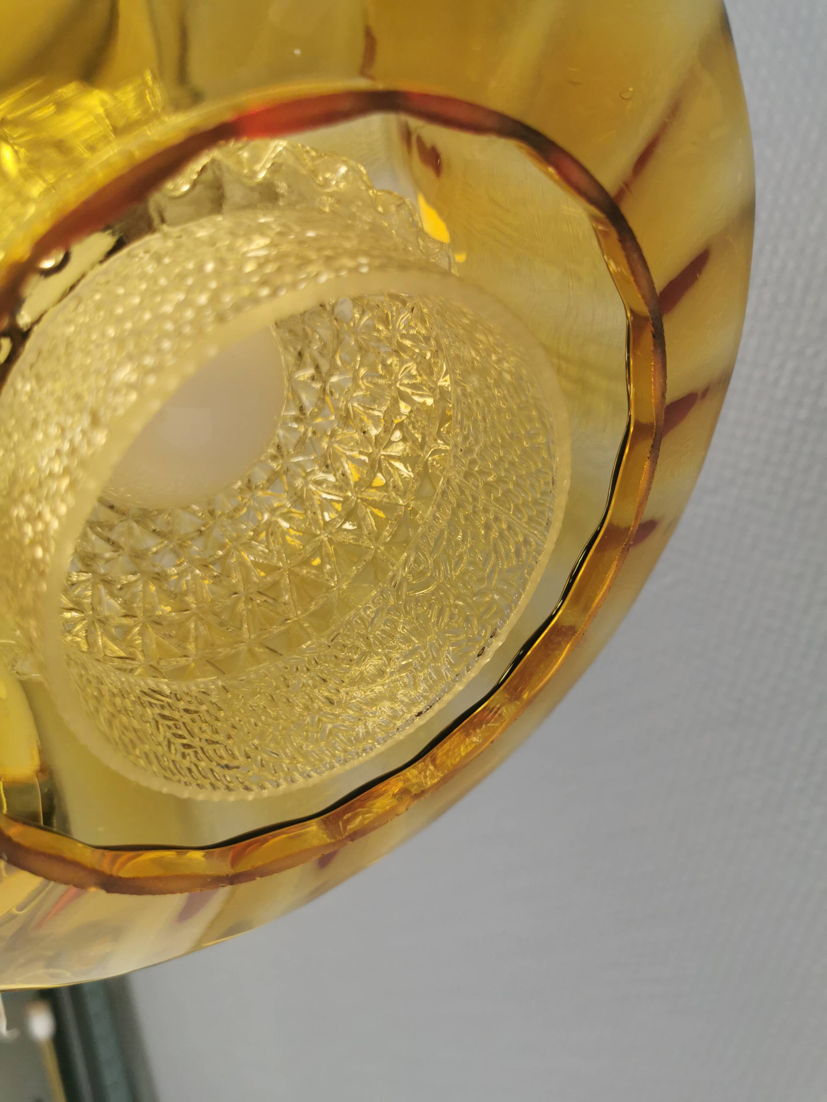Swedish hanging lamp with double layer glass shades, 1970s