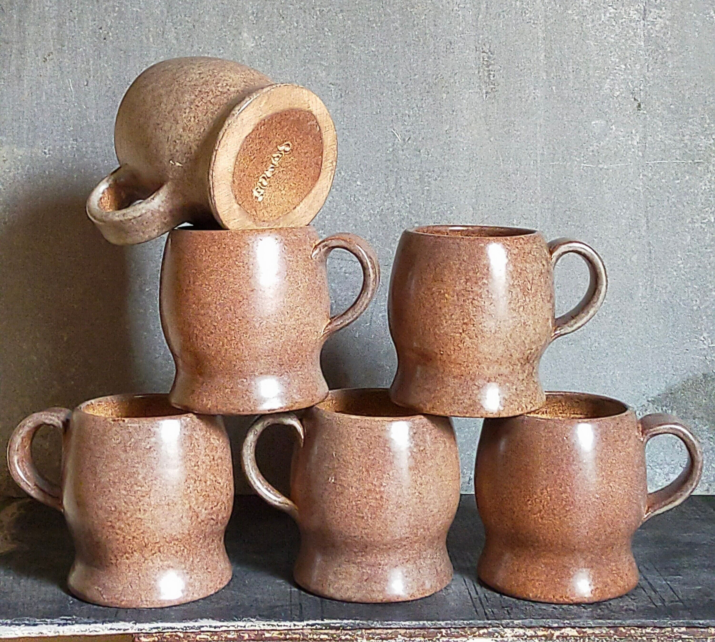 Six chopes céramiques de Max Idlas années 60