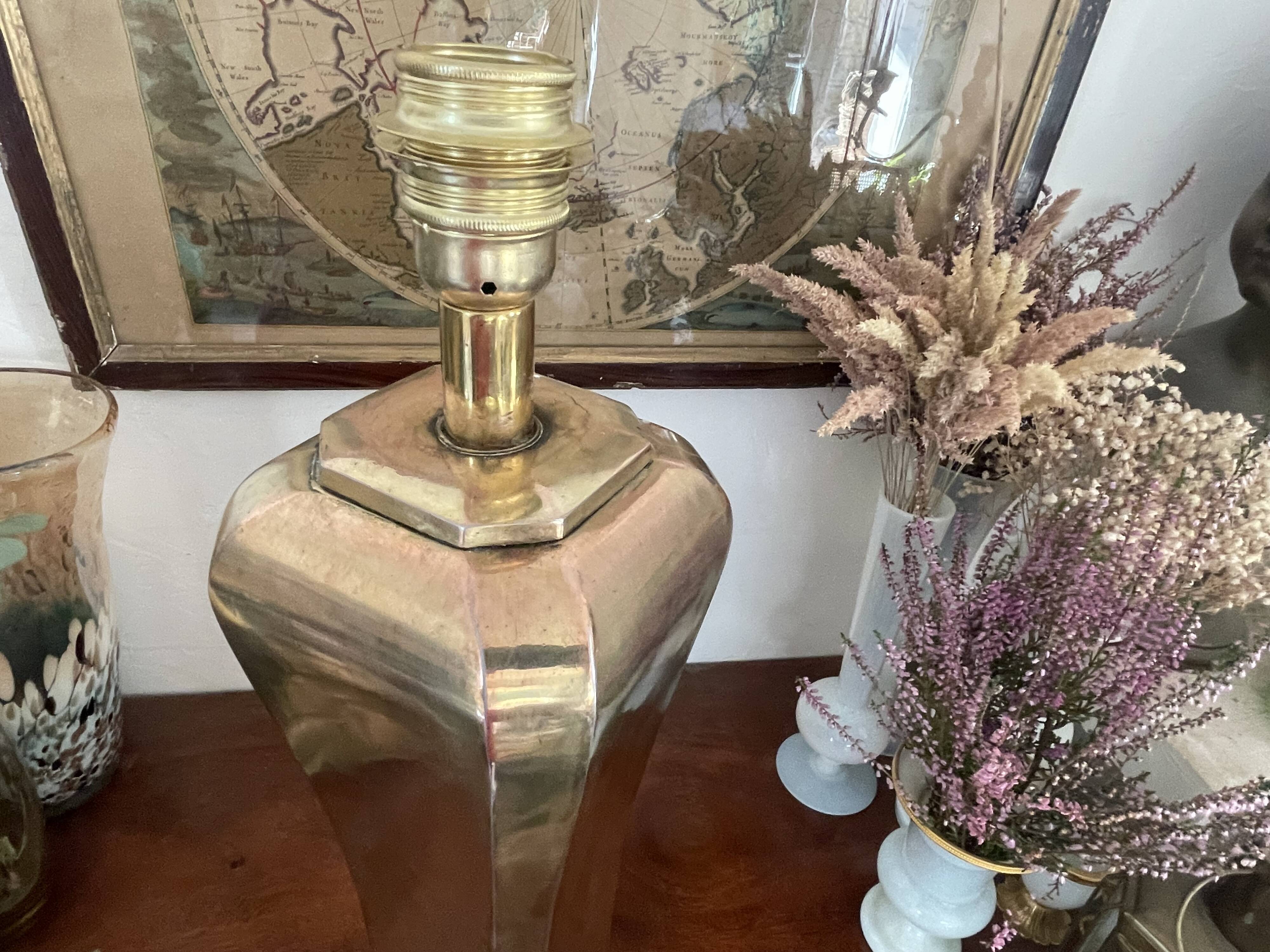 Pied de lampe en laiton vintage 50cm