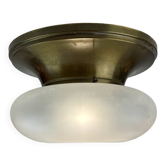 Brass & Murano Glass Ceiling Lamp, Italy, 1960s