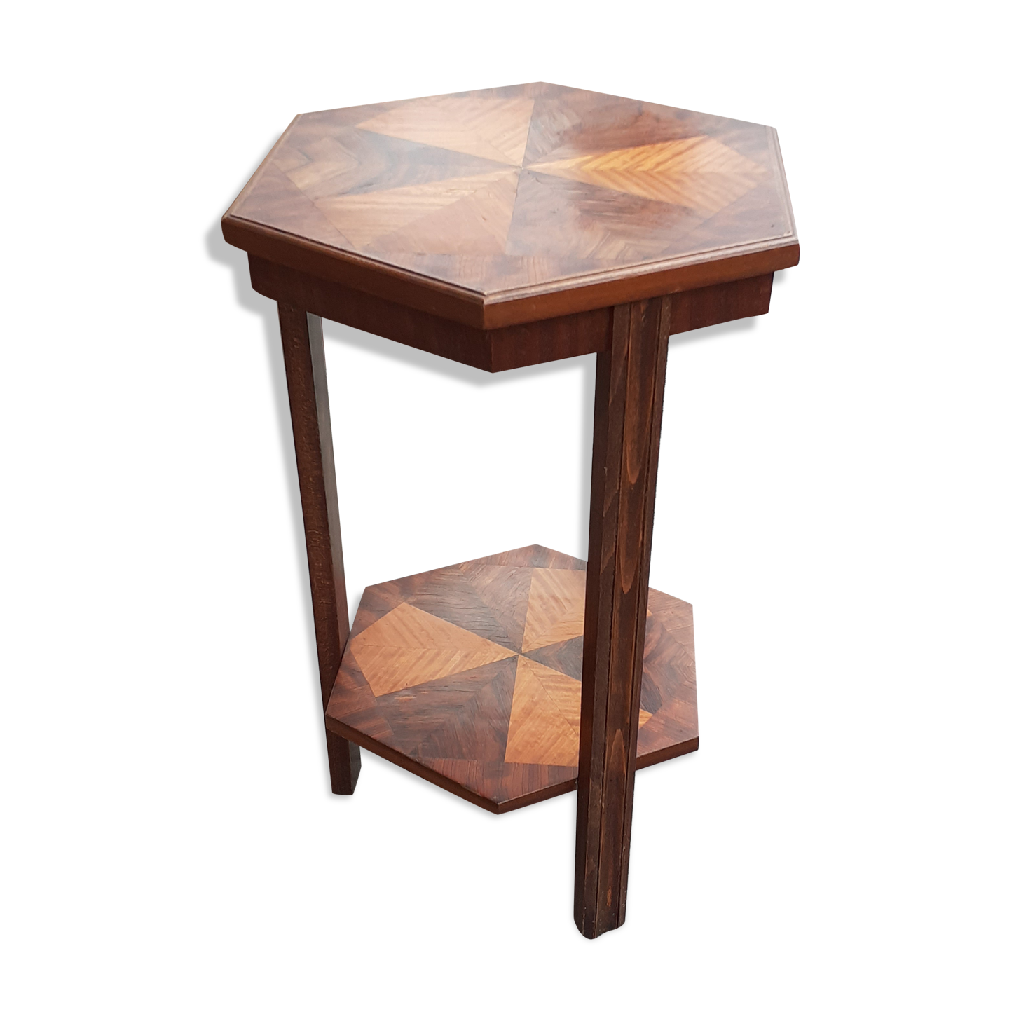 Gueridon old marquetry table old art deco vintage