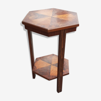 Gueridon old marquetry table old art deco vintage