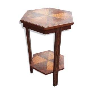 Gueridon old marquetry table old art deco vintage