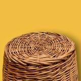 Large vintage wicker basket with lid – circa 1960
