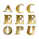Ensemble de 9 lettres d'enseigne vintage dorées