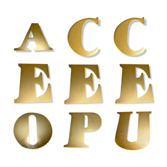 Set of golden vintage sign letters