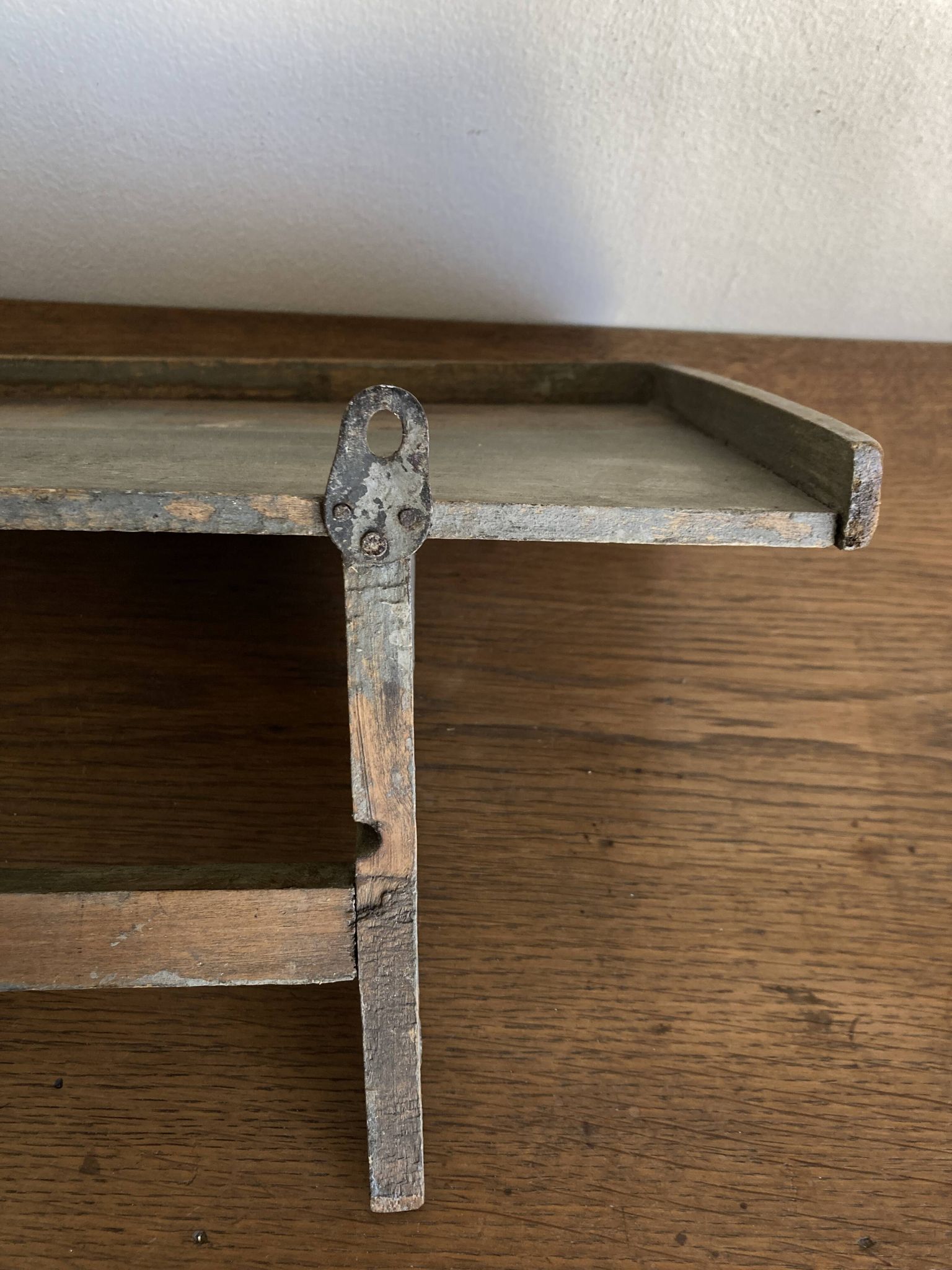 Hudson Farmhouse Folk Art Country Shelf Original Gray Patina