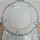 Set of 4 antique plates, Terre de fer Saint-Amand, green decoration.