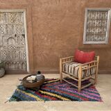 Tapis Berbère Boucherouite coloré - 104 x 202 cm