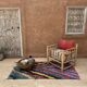 Colorful Boucherouite Berber rug - 104 x 202 cm