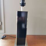 Vintage square black and brass lamp base