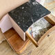 Art Deco bedside table in powder pink painted wood.