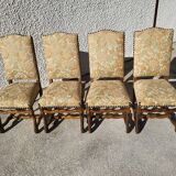 Serie de 4 chaises os de mouton style louis XIII
