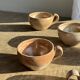 Set of 11 vintage coffee cups, raw matte stoneware H11