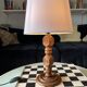 Lampe française en bois tournée moderniste
