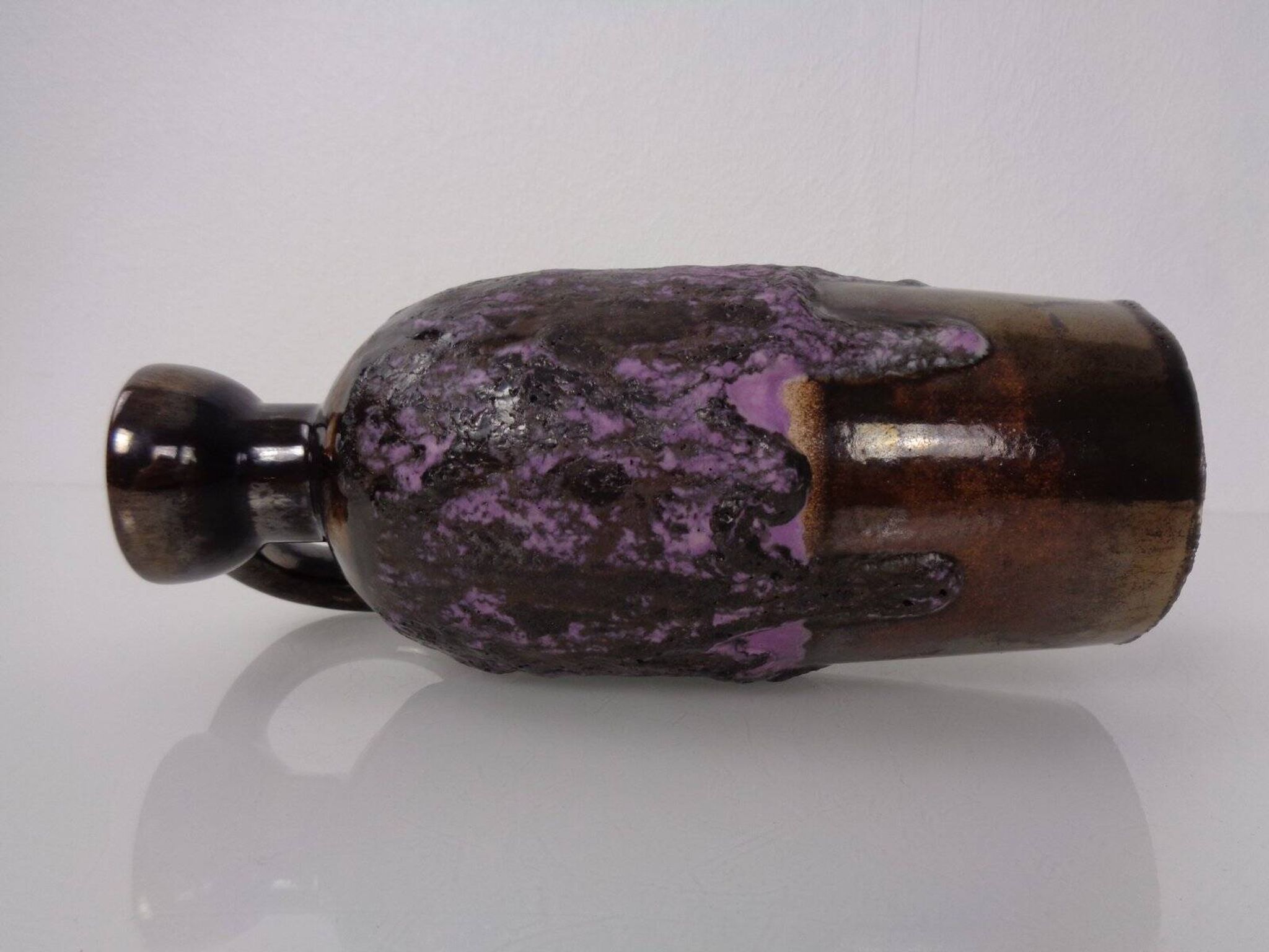 Purple & Gold Lava 321/3 Ceramic Vase from Ruscha, 1960s