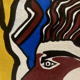 Portrait to sculpture, acrylic on paper