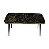 Rectangular coffee table vintage 50s floral art deco pattern