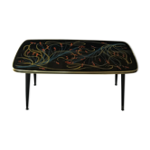 Rectangular coffee table vintage 50s floral art deco pattern