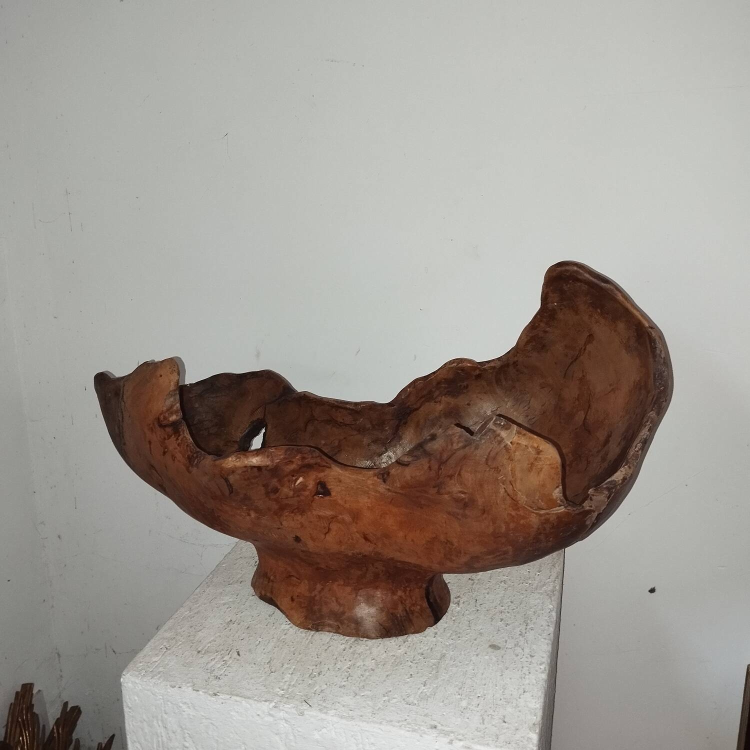 70s olive wood monoxyl cup