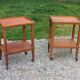 Pair of vintage 50s oak side tables
