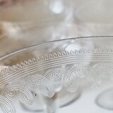 Set of 8 champagne glasses in chiseled blown glass