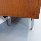 Vintage modernist enfilade in rosewood and chrome metal from the 60s and 70s.