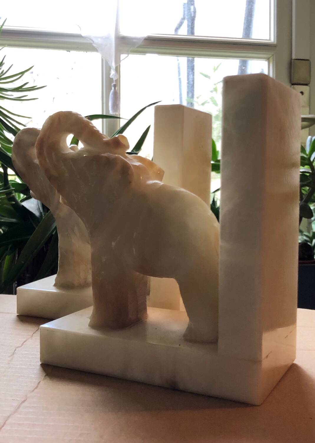 Alabaster bookends