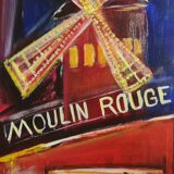 Signed painting of the Moulin Rouge