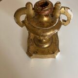 Acanthus candle holder in gilded wood 19th Naples Italy