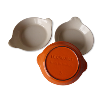 Egg dishes Le Creuset cast iron orange vintage 1970/1980
