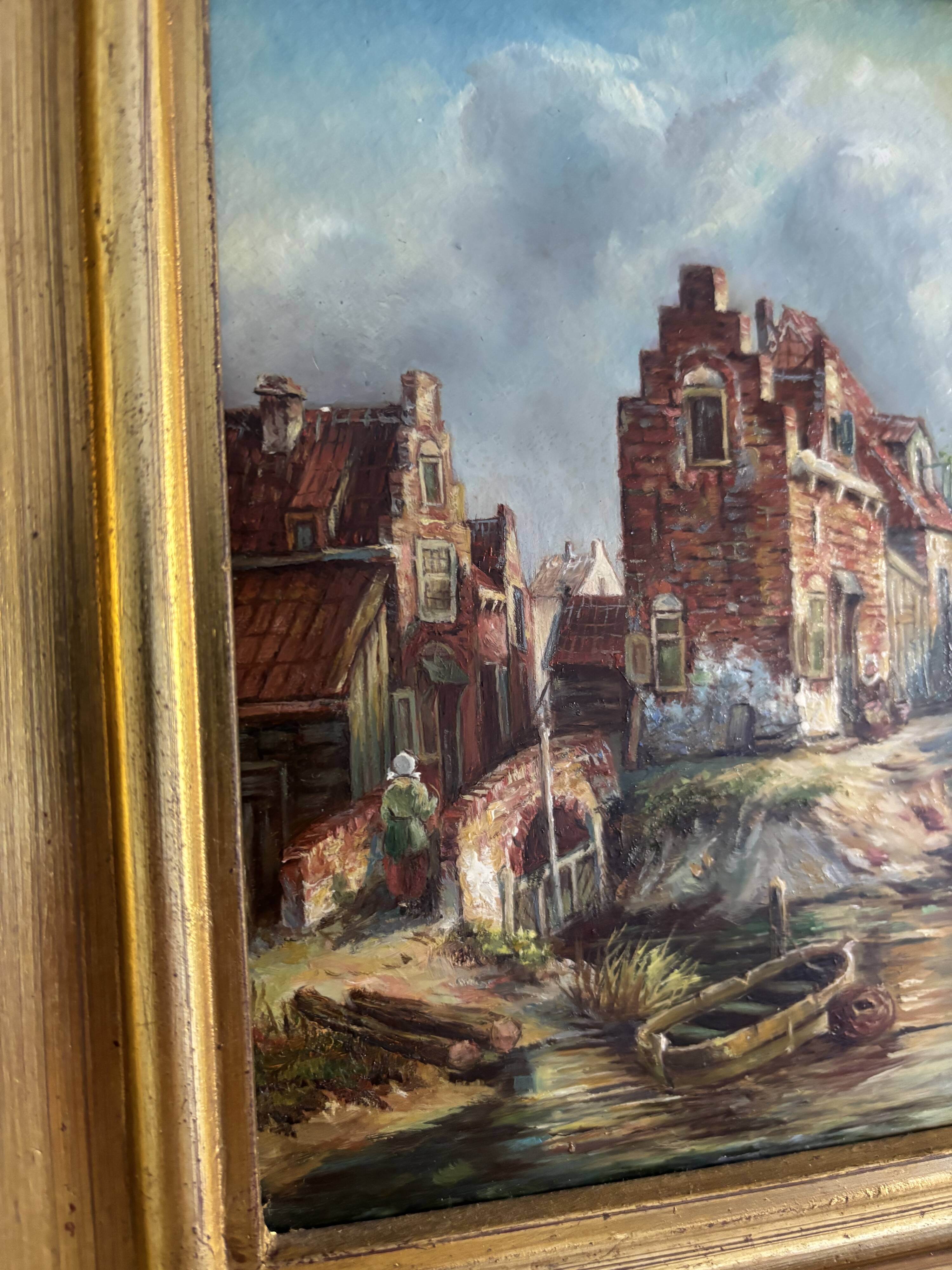 Oil painting seascape signed Lucy - 50 x 44 cm