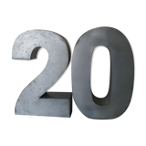 Number 2 and 0 in zinc