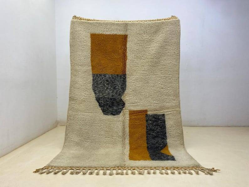 Handmade natural pure wool rug