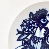 Vintage German peacock wall plate by Bjørn Wiinblad for Rosenthal, 1970s.