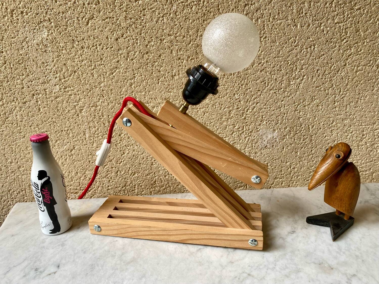 Accordion lamp, vintage Scandinavian design from the 90s, modernist design.