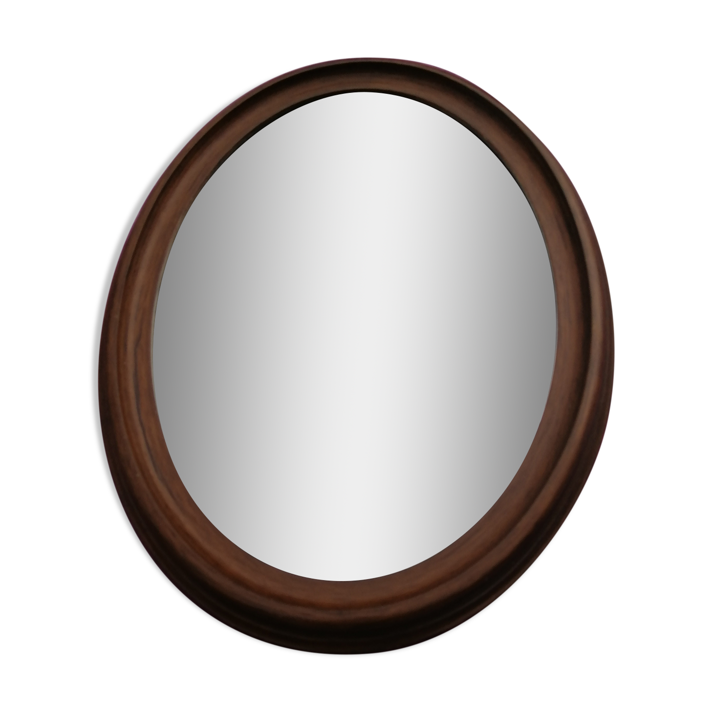 Wooden oval mirror