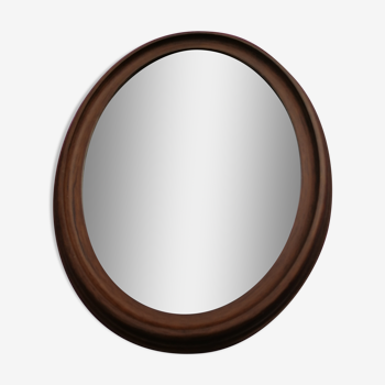 Miroir oval en bois