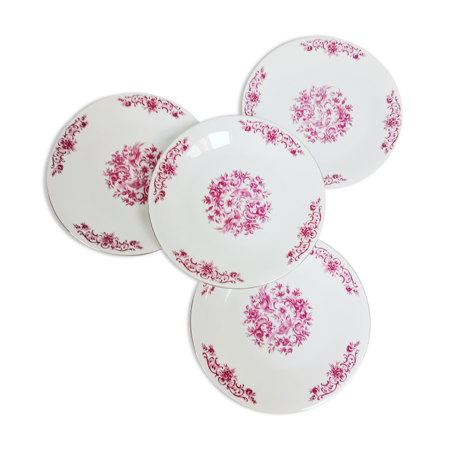 4 flowery dessert plates Bavaria