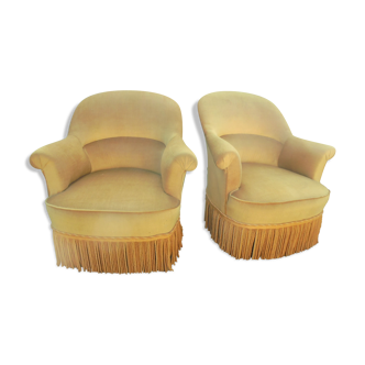 Paire de fauteuils crapaud