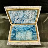 Ashtray, blue-grey marble box from the 1960s, vintage Italy.