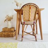Table en bois ancienne pieds compas - double teinte