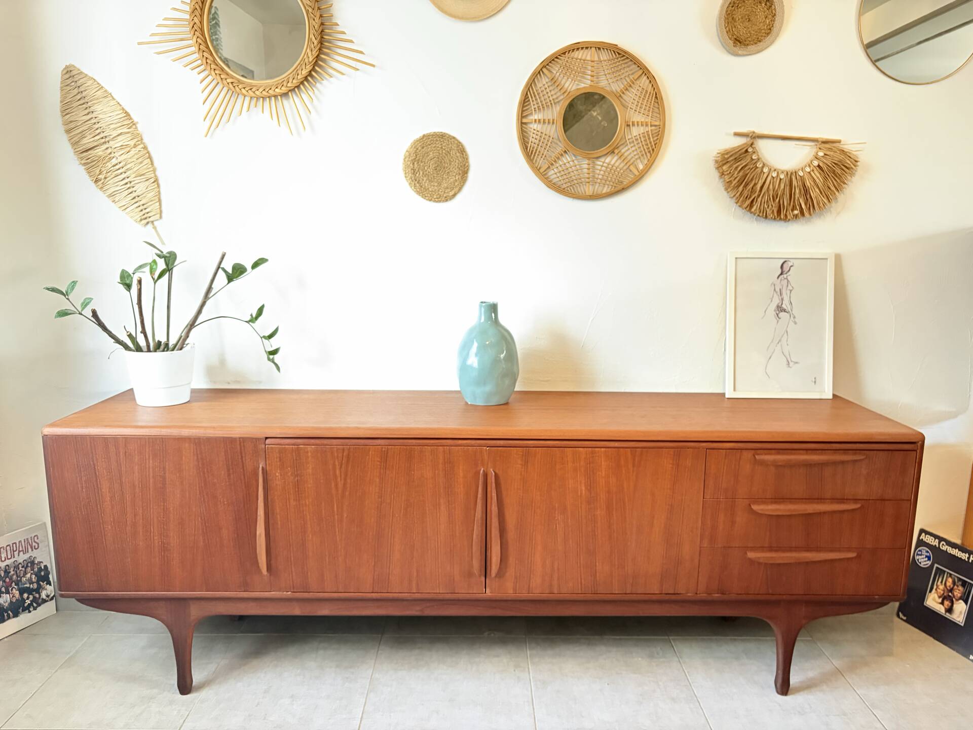 Vintage teak enfilade from the 1960s.