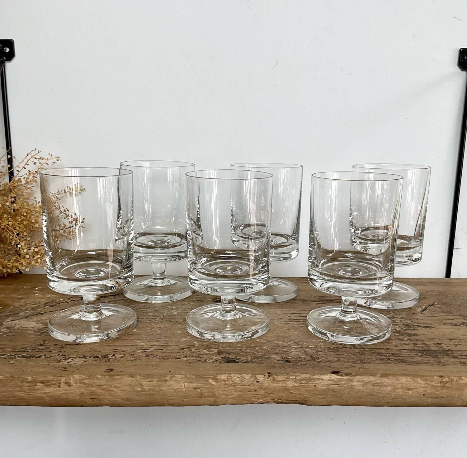 6 vintage wine glasses