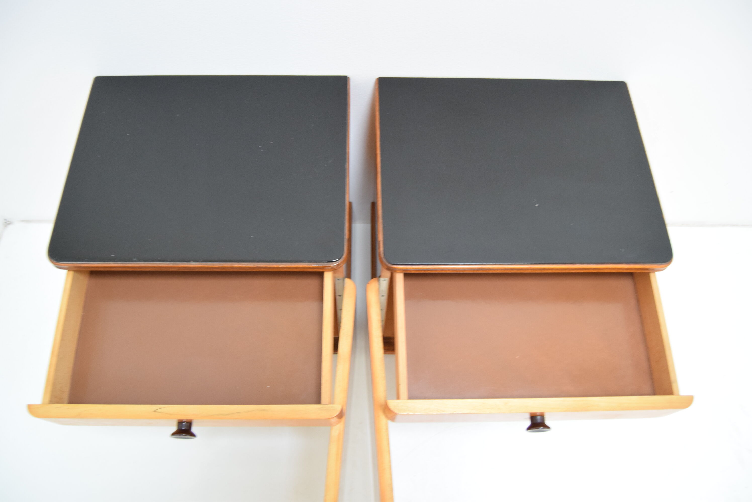 Pair of mid-century czechoslovakian  bedside tables,1960‘s.