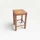 Tabouret ancien en bois foncé patiné