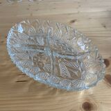 Plateau de service à apéritif en verre ciselé