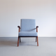Mid century easy chair model b 310 var en boucle bleu clair