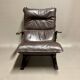 Duo of "Scandinavian design" leather armchairs 1950.