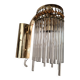 Brass wall light with crystal pendants